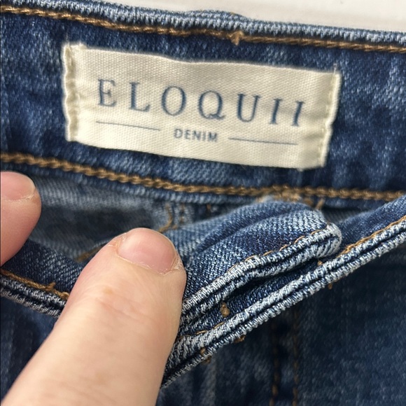 Eloquii Dark Blue Denim Pencil Skirt - Picture 2 of 5